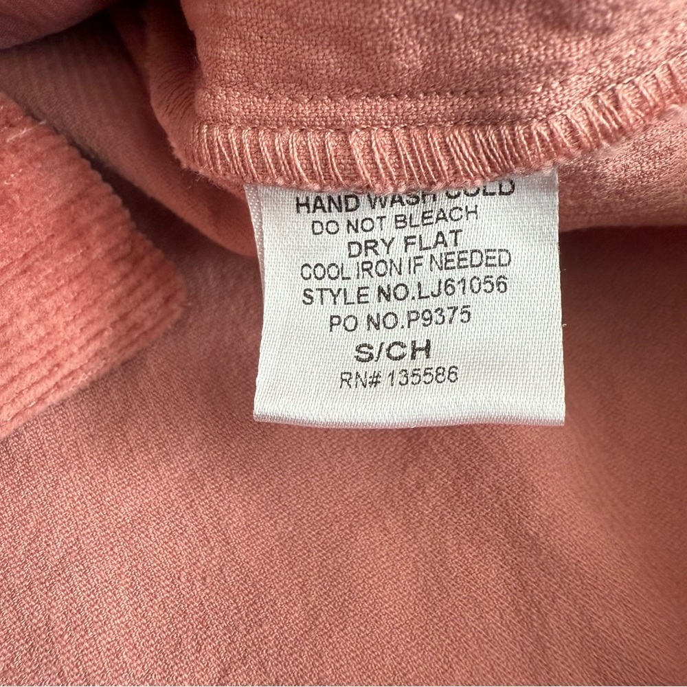 Main Strip Dusty Rose Corduroy Shacket Button Front Size Small - Picture 5 of 9